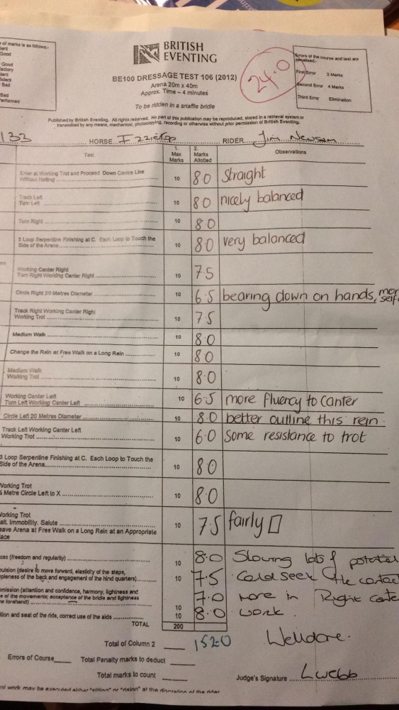 dressage result Tyrella 3